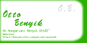 otto benyik business card